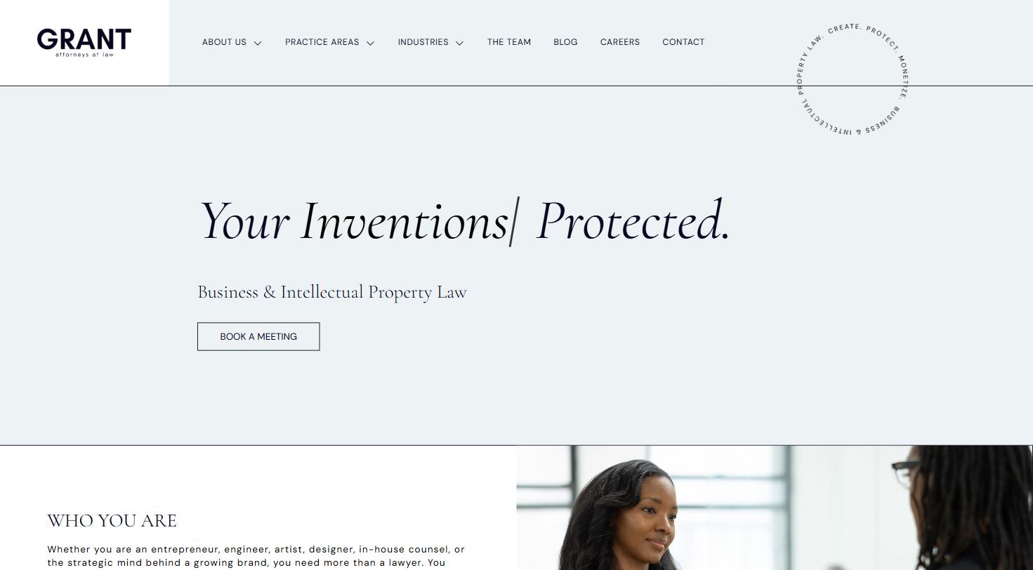 Grant Attorneys at Law — client landing page