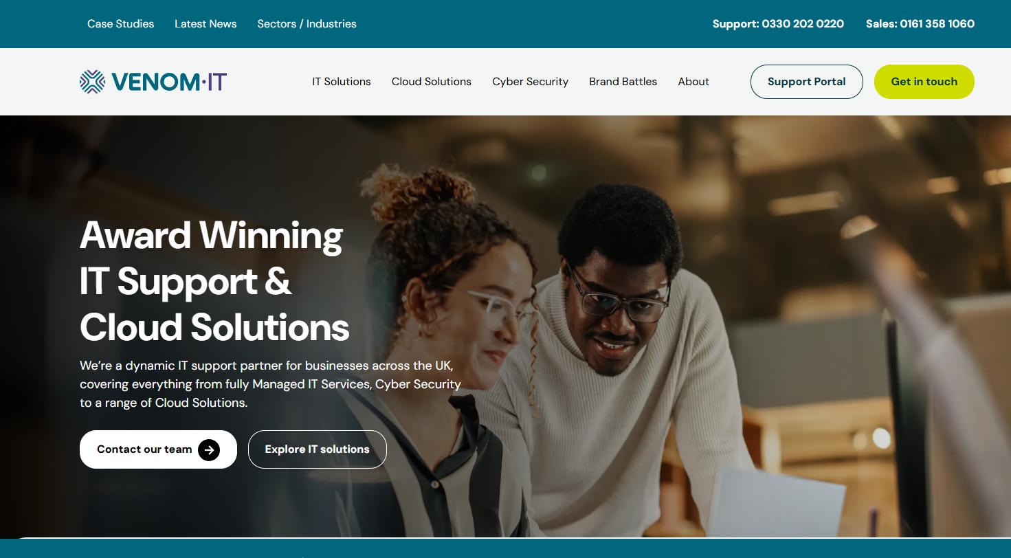 Venom IT — client landing page